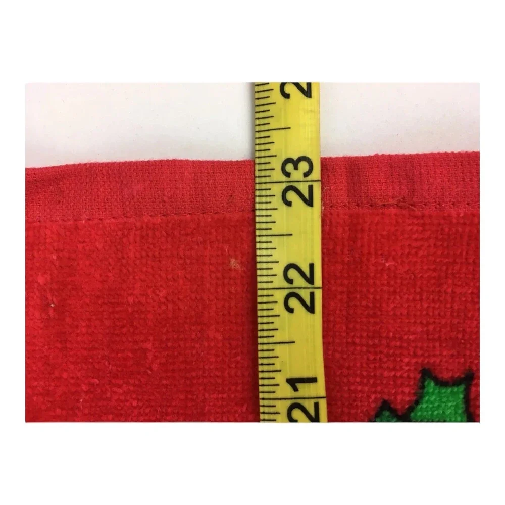 Vintage 80s Christmas Hilasal Santa Bear Wreath 100% Cotton Hand Towel Bathroom